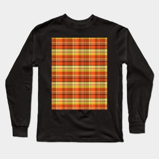 Sunset and Sunrise Aesthetic Iona 1 Hand Drawn Textured Plaid Pattern Long Sleeve T-Shirt